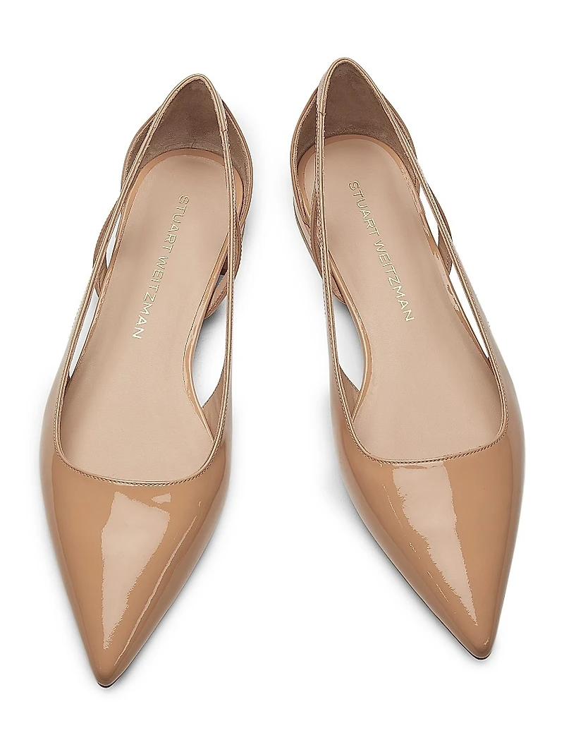 Flat Stuart Power Patent Leather Cut-Out Flats