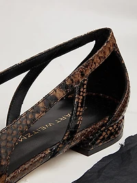 Flat Stuart Power Snake-Embossed Leather Cut-Out Flats