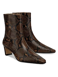 Stassi 50MM Snake-Embossed Leather Ankle Boots