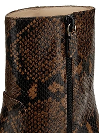 Stassi 50MM Snake-Embossed Leather Ankle Boots