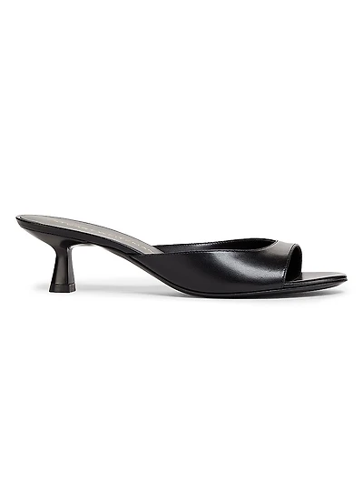 Nudist Finesse 50MM Leather Kitten-Heel Sandals