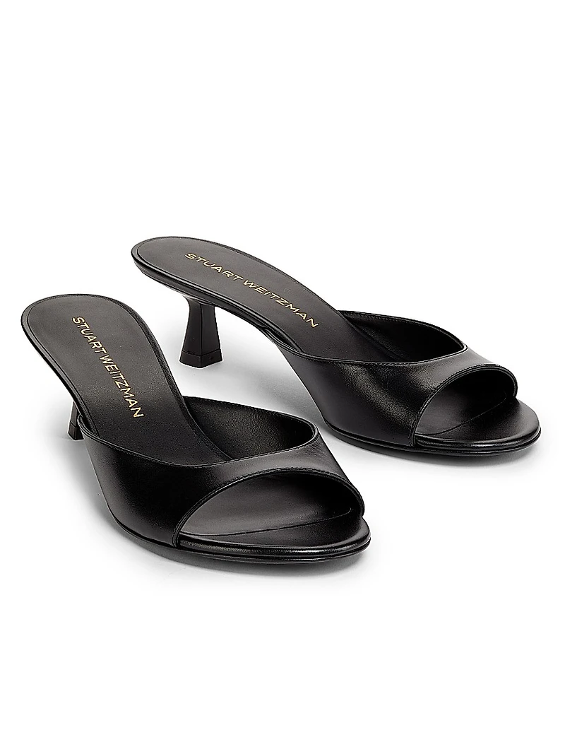 Nudist Finesse 50MM Leather Kitten-Heel Sandals