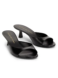 Nudist Finesse 50MM Leather Kitten-Heel Sandals