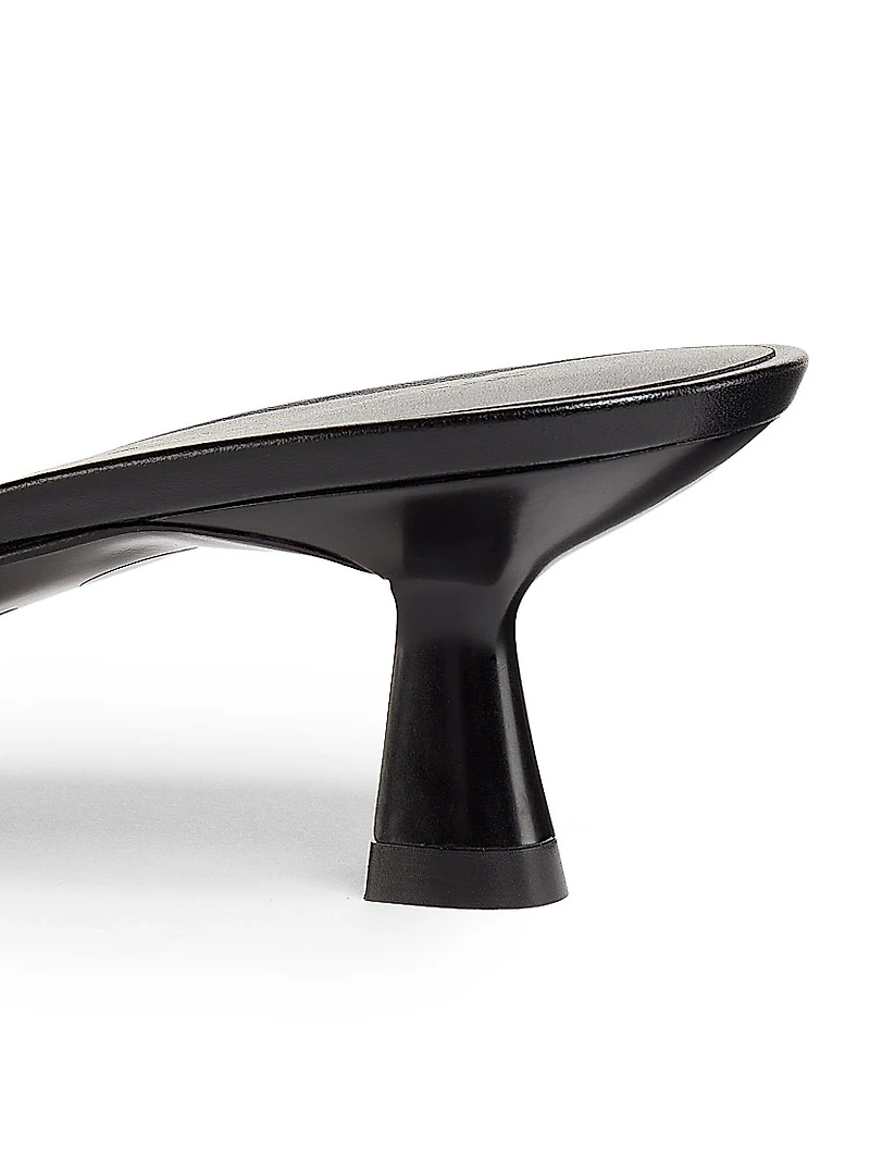 Nudist Finesse 50MM Leather Kitten-Heel Sandals