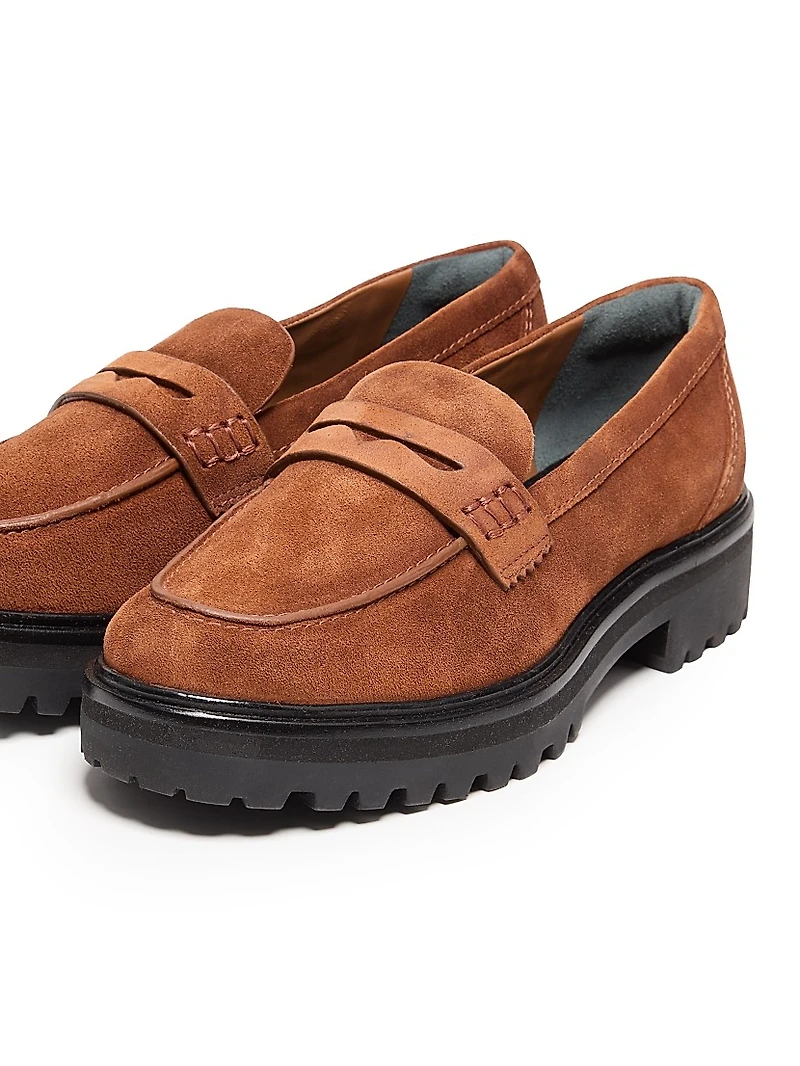 Agathea 40MM Suede Lug-Sole Loafers