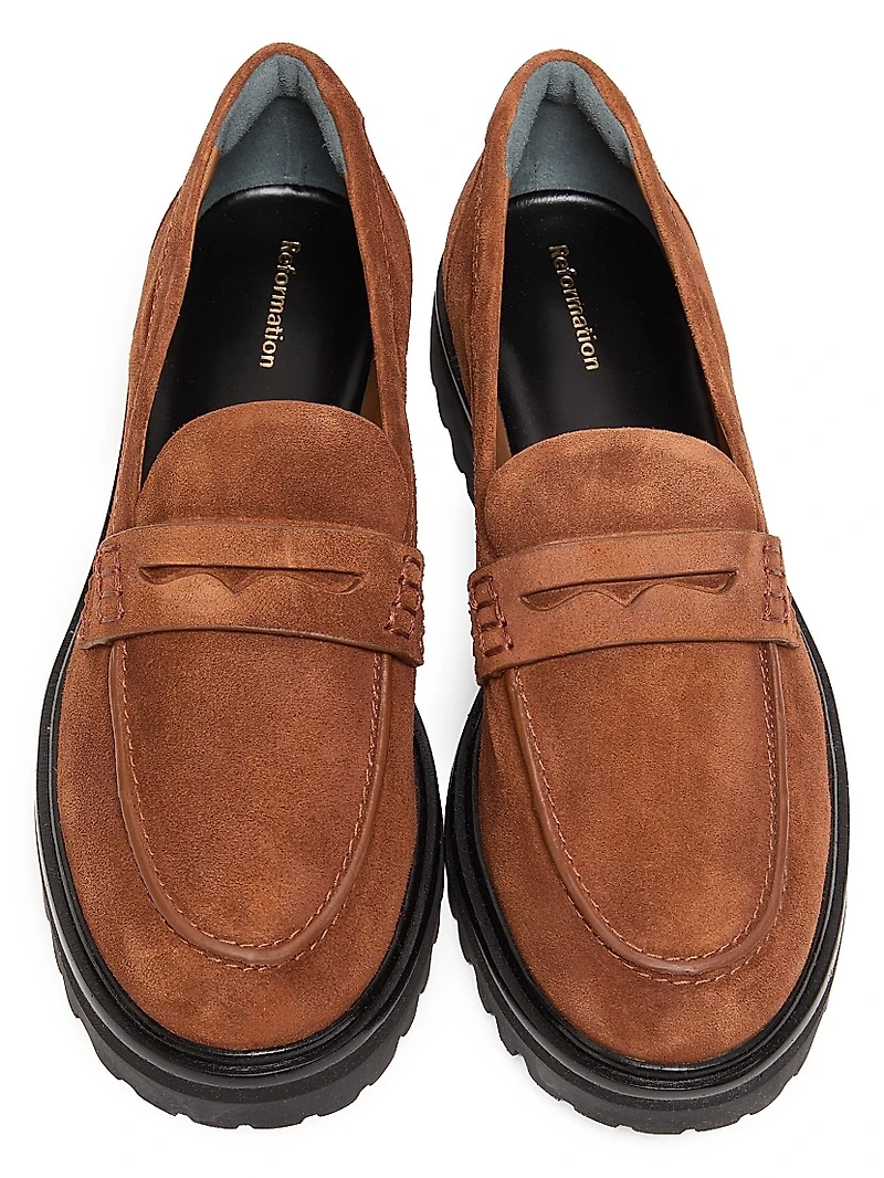 Agathea 40MM Suede Lug-Sole Loafers