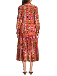 Jeremie Drop-Waist Button-Front Midi-Dress