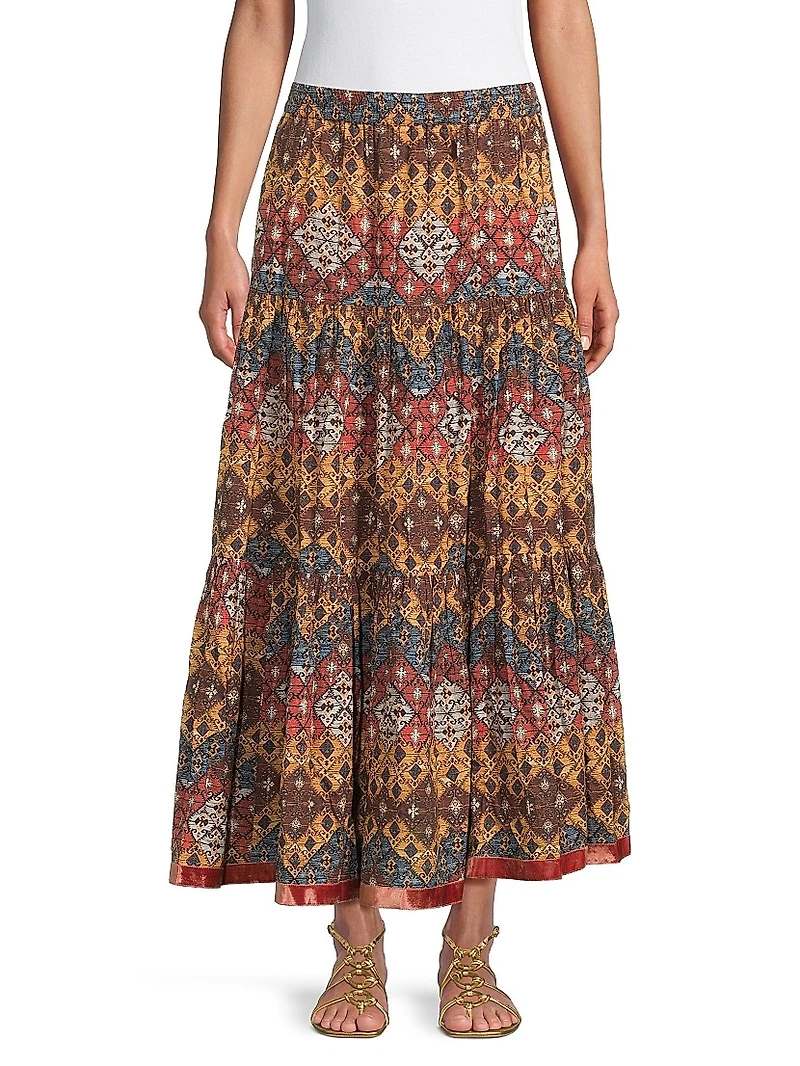 Frilly Tiered Cotton Skirt
