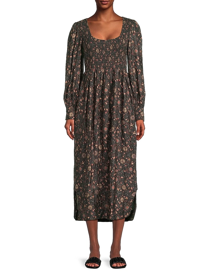 Iceland Smocked Cool Midi-Dress