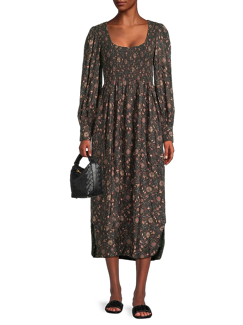 Iceland Smocked Cool Midi-Dress