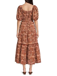 Percy Ruffle Cotton Midi-Dress