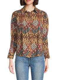 Gin Printed Button-Front Shirt