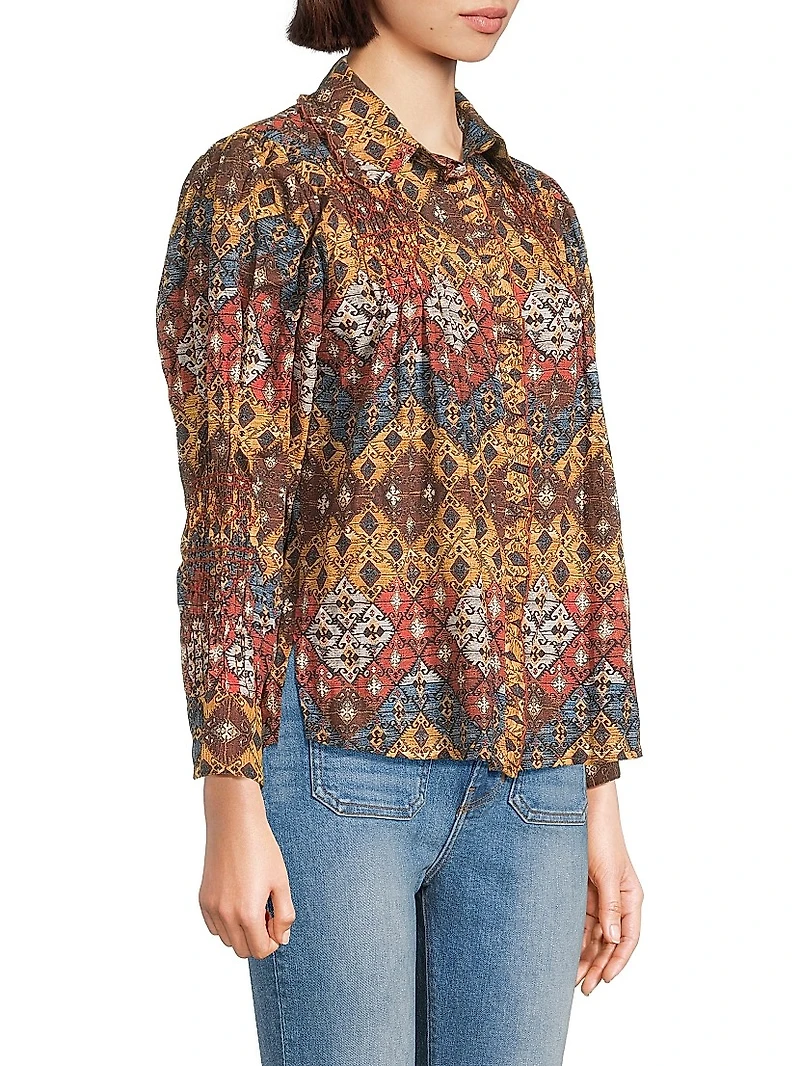 Gin Printed Button-Front Shirt
