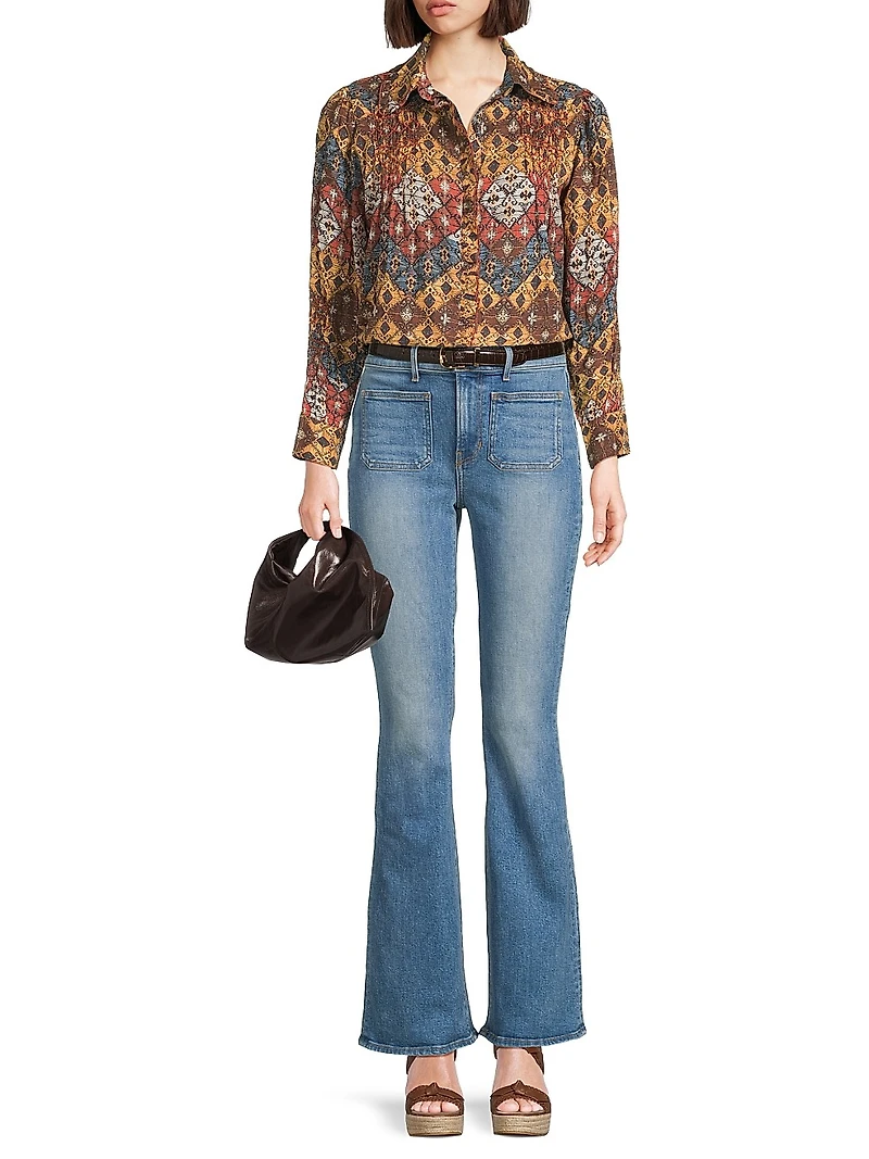 Gin Printed Button-Front Shirt