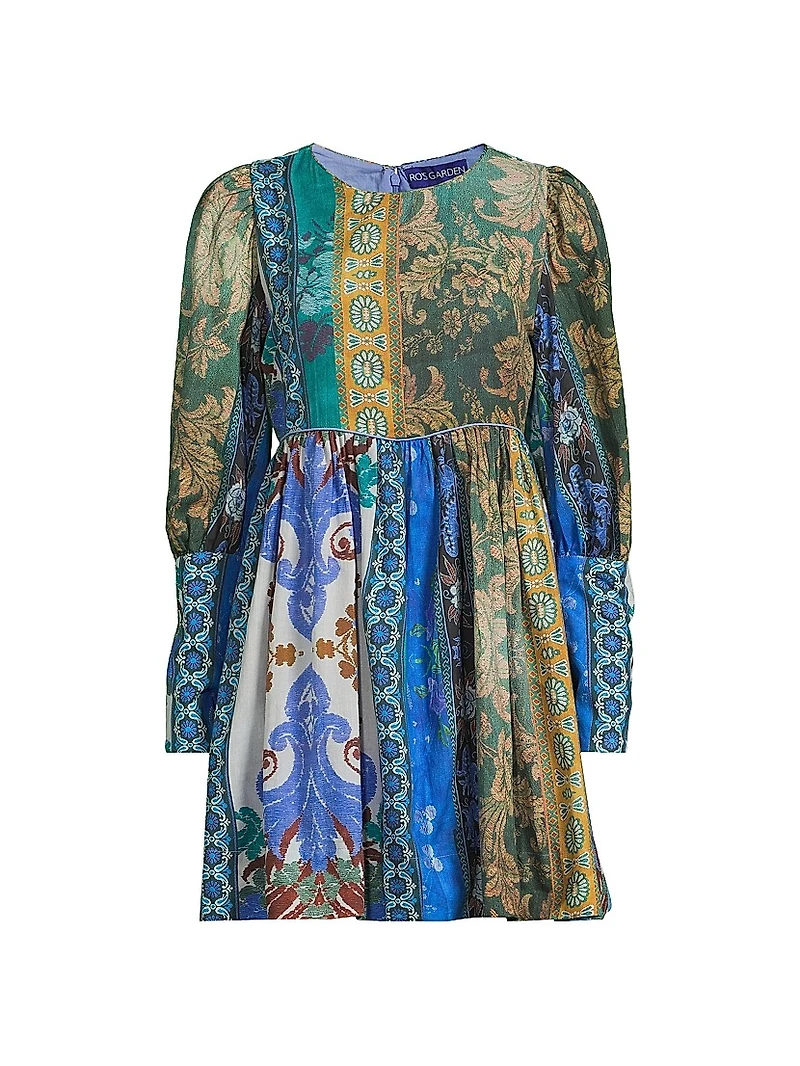 Jewell Printed Long-Sleeve Minidress
