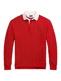 Cable-Knit Cotton Rugby Shirt