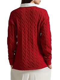 Cable-Knit Cotton Rugby Shirt