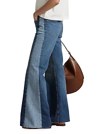 3X1 Rigid Contrast-Panel Flared Jeans