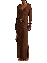 Cable-Knit Wool-Blend Maxi Sweaterdress