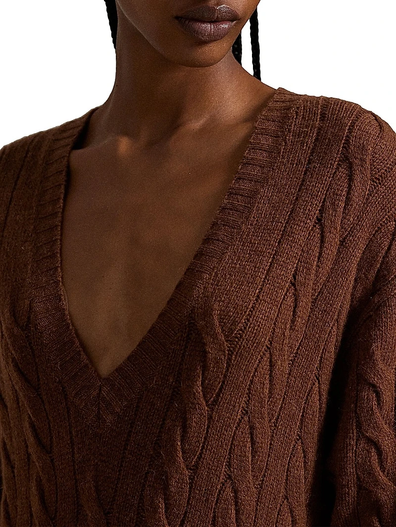 Cable-Knit Wool-Blend Maxi Sweaterdress