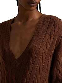 Cable-Knit Wool-Blend Maxi Sweaterdress