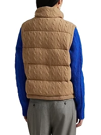 Cable-Knit Wool-Cashmere Quilted Vest