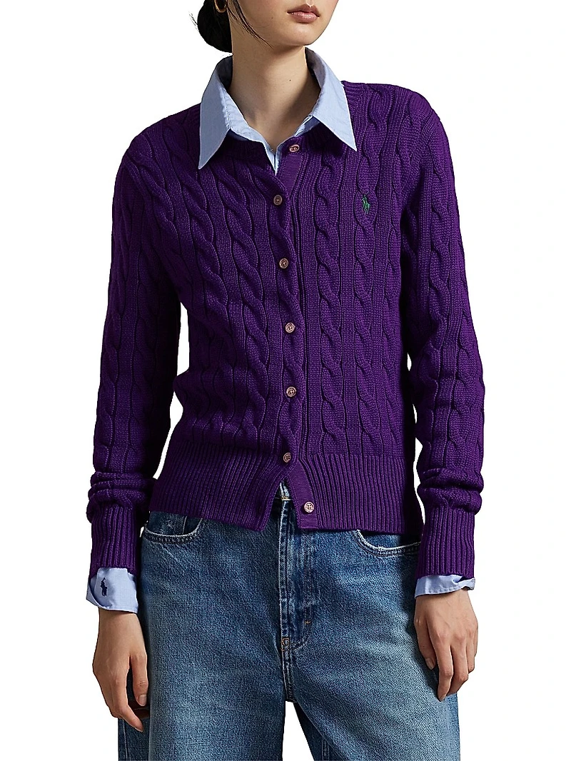 Cable-Knit Cotton Cardigan
