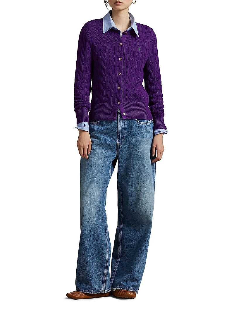 Cable-Knit Cotton Cardigan
