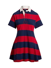Striped Jersey Fit & Flare Rugby Dress