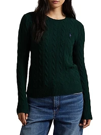 Cable-Knit Wool-Cashmere Crewneck Sweater