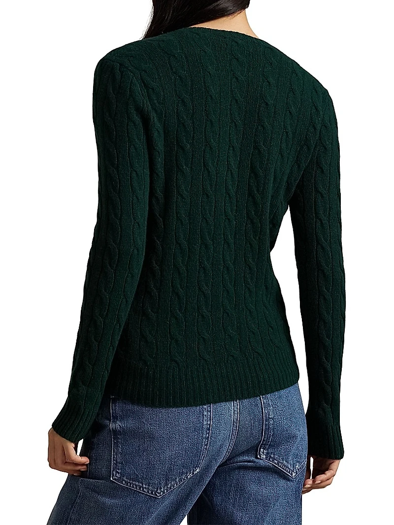 Cable-Knit Wool-Cashmere Crewneck Sweater