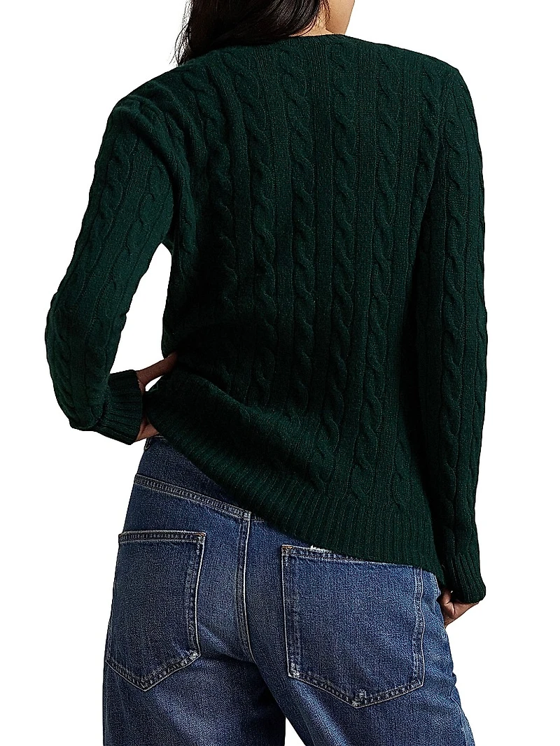 Cable-Knit Wool-Cashmere Crewneck Sweater