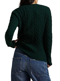 Cable-Knit Wool-Cashmere Crewneck Sweater