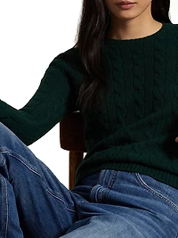 Cable-Knit Wool-Cashmere Crewneck Sweater