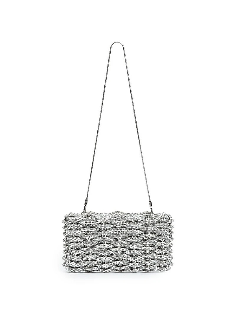 Morgan Woven Rhinestone Clutch