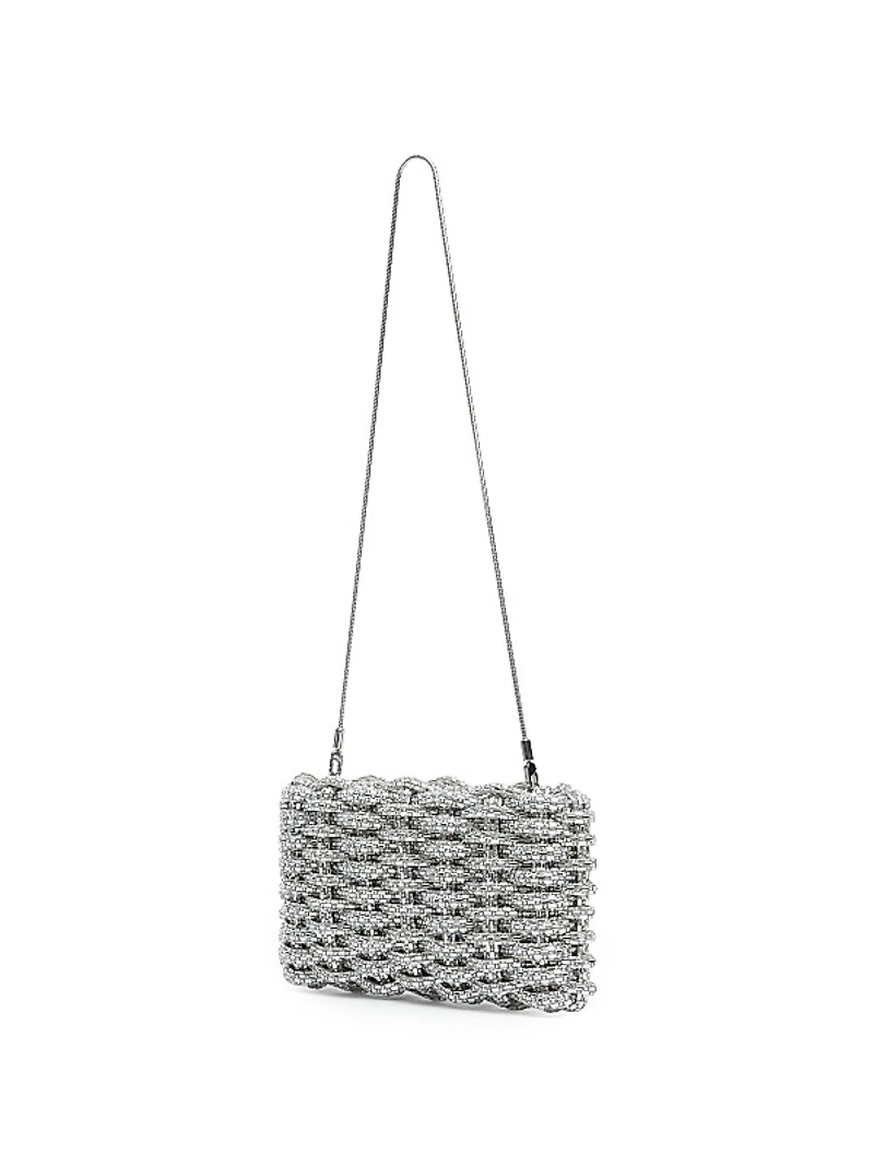 Morgan Woven Rhinestone Clutch