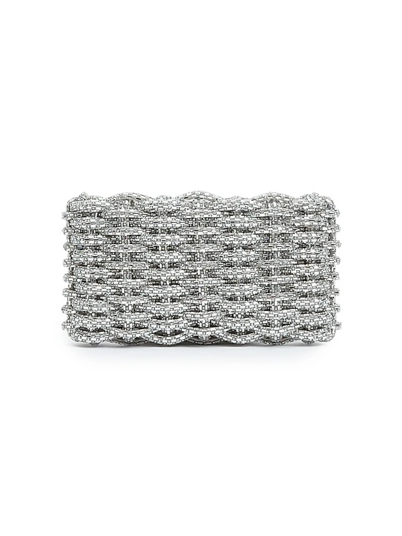 Morgan Woven Rhinestone Clutch