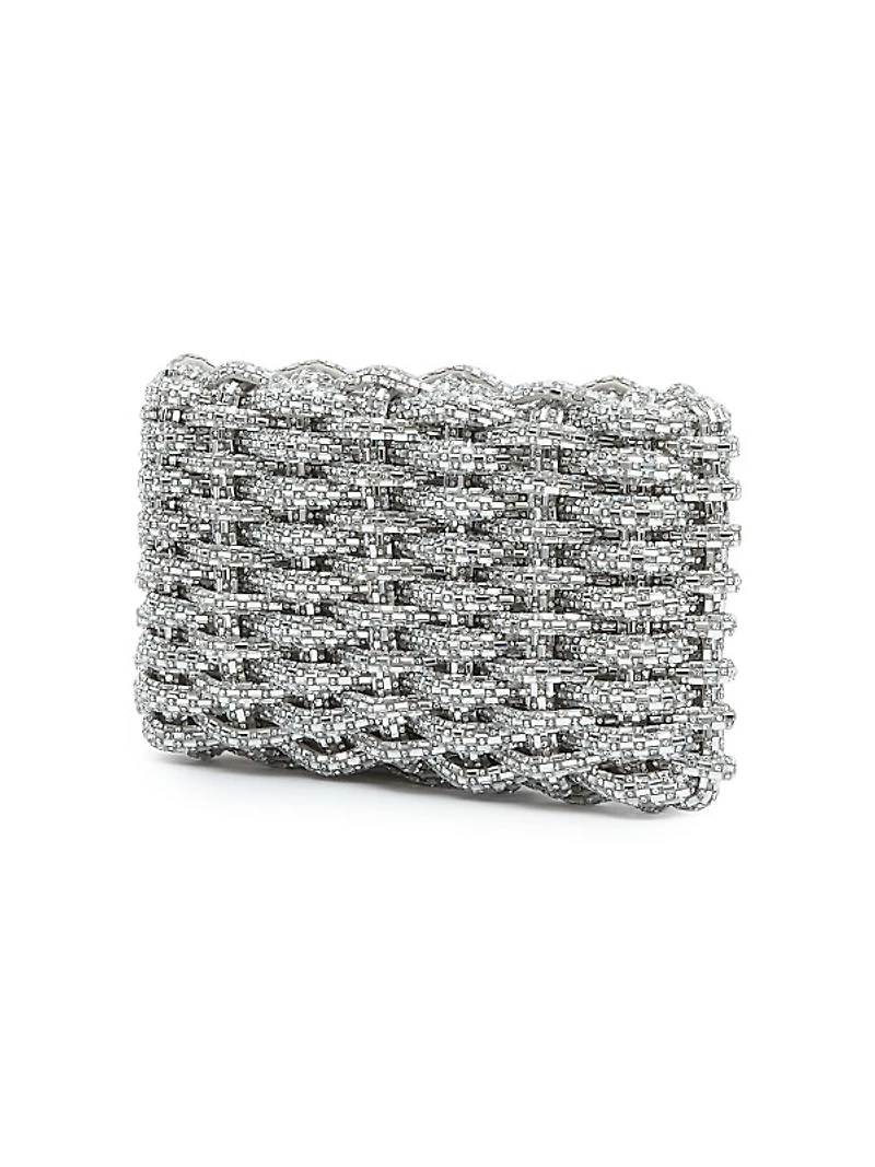 Morgan Woven Rhinestone Clutch