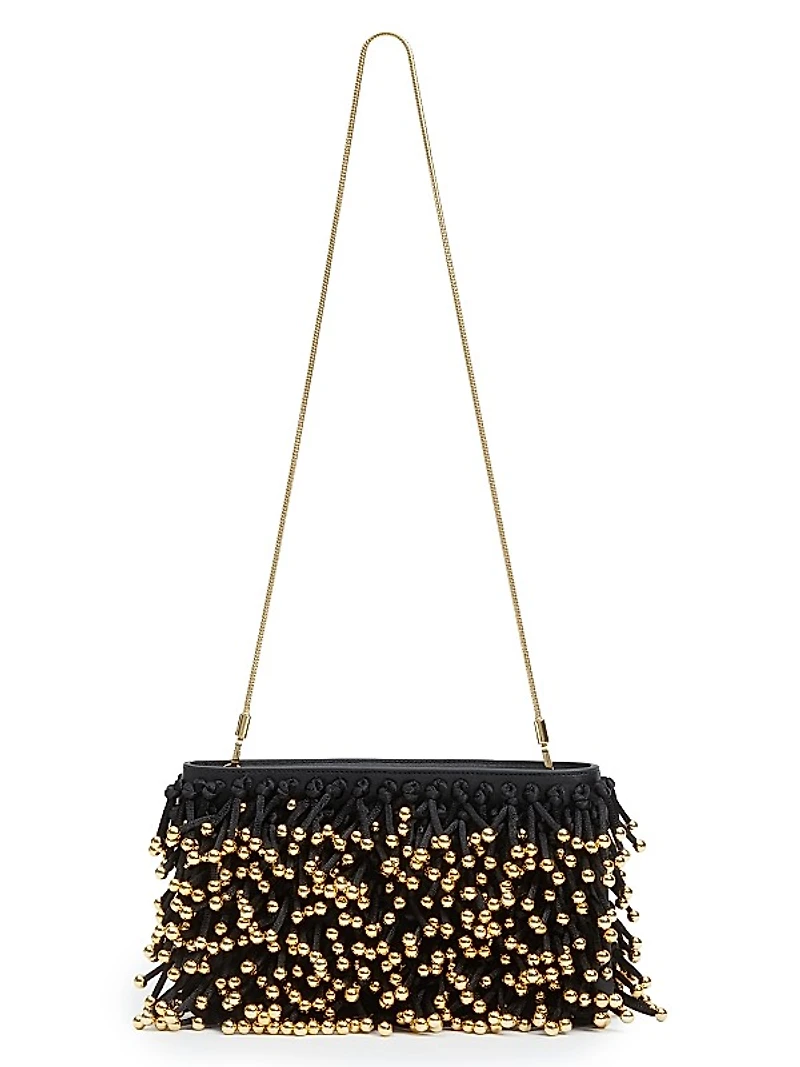Reese Beaded Fringe Clutch