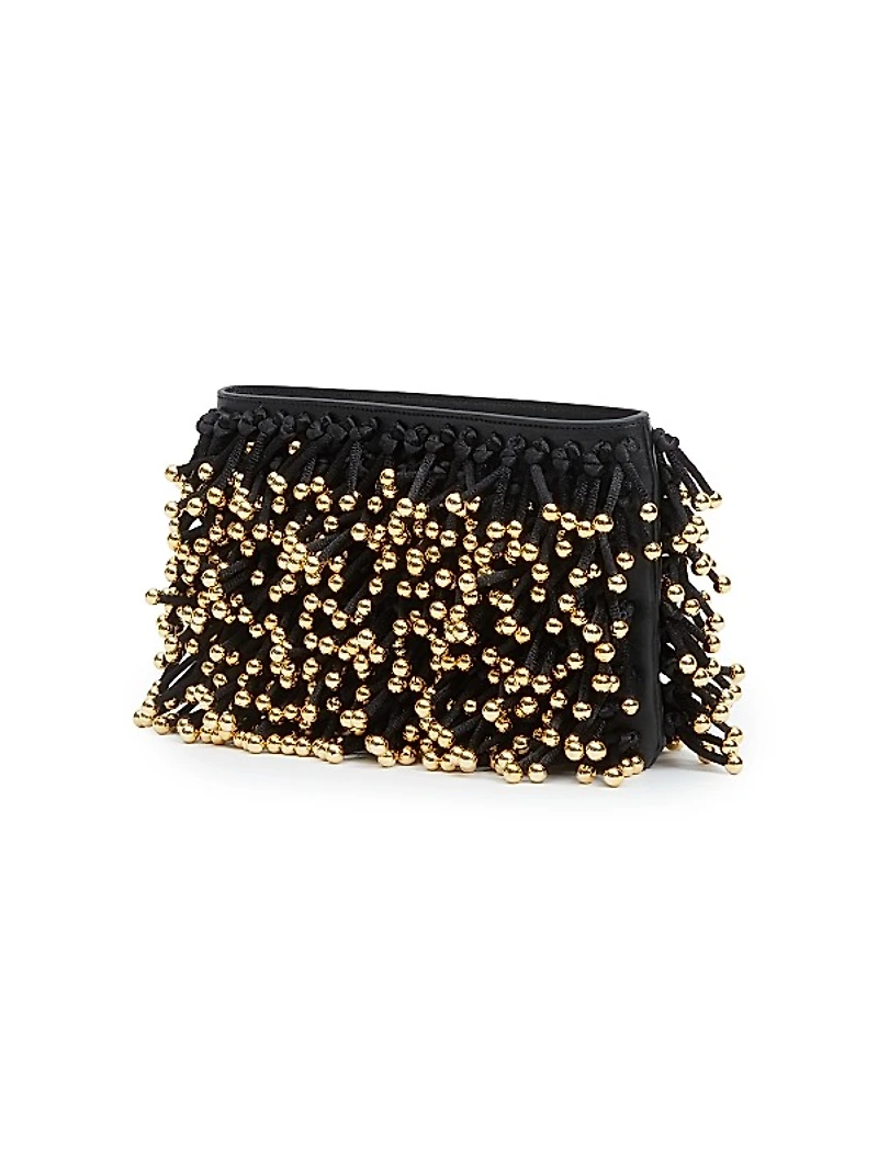 Reese Beaded Fringe Clutch