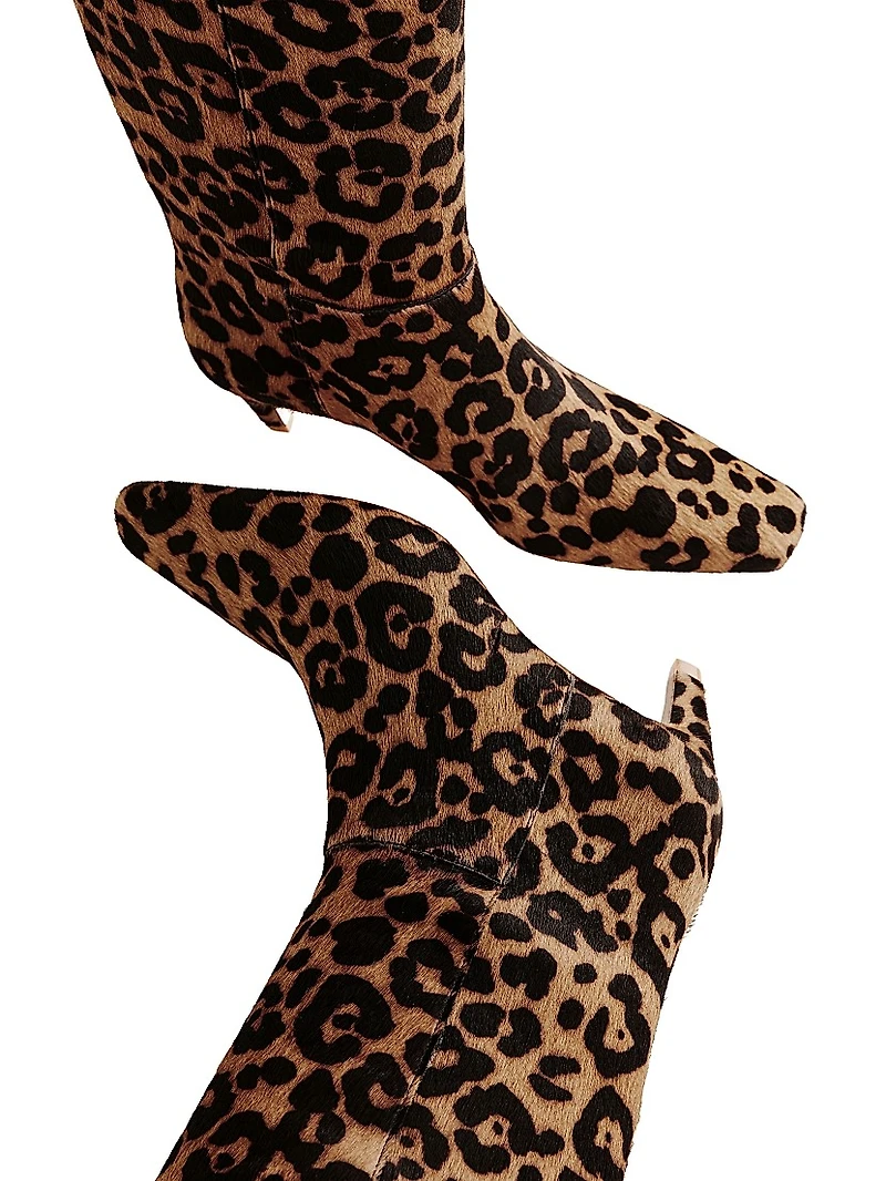 Remy 50MM Leopard-Print Leather Knee-High Boots