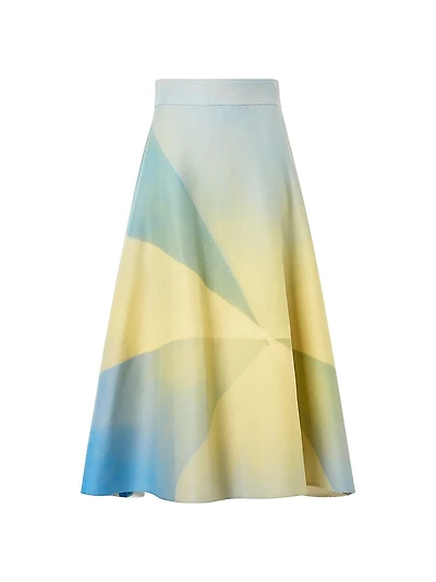 Sunbeam Print Cotton Midi-Skirt
