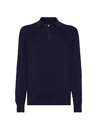 Cotton English Rib Knit Polo Shirt