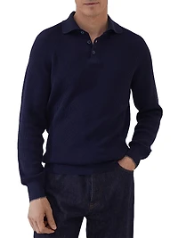 Cotton English Rib Knit Polo Shirt
