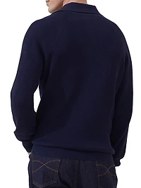 Cotton English Rib Knit Polo Shirt