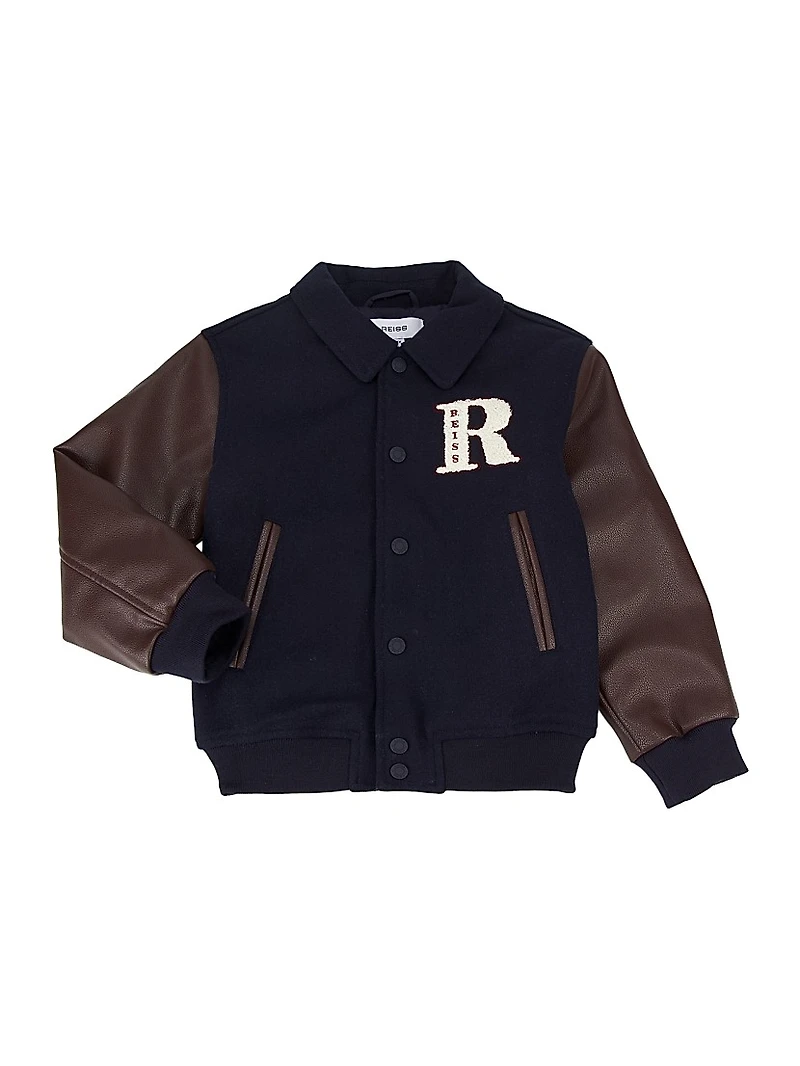 Little Boy's & Rison Wool-Blend Bomber Jacket