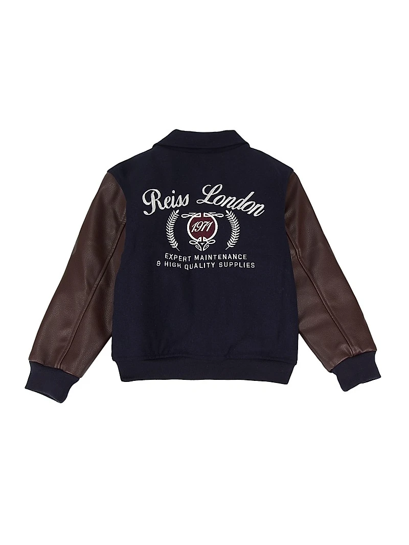 Little Boy's & Rison Wool-Blend Bomber Jacket