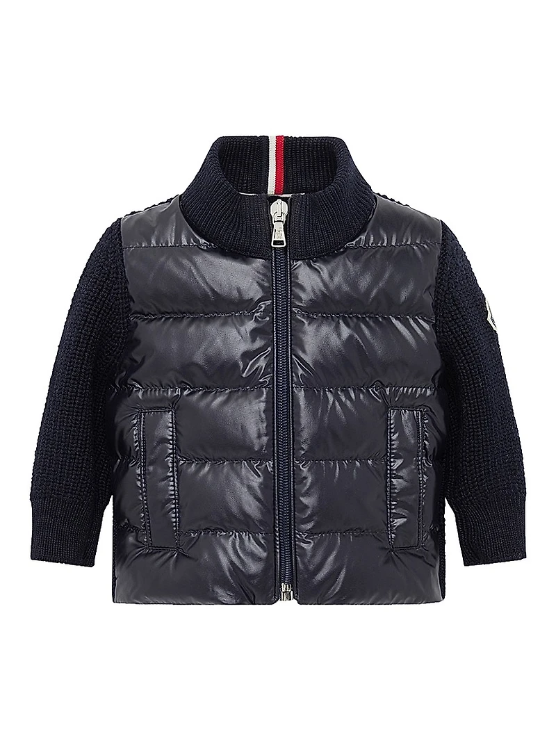 Baby Boy's & Little Down-Filled Cardigan Wool