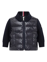 Baby Boy's & Little Down-Filled Cardigan Wool