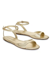 Nudist Metallic Leather Sandals